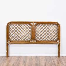 This Rattan Headboard Is Featured In A Solid Bamboo Wood With A Glossy Finish This Wi Rattan Headboard Wicker Bedroom Furniture White Wicker Bedroom Furniture