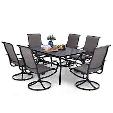 We did not find results for: Buy Phi Villa Patio Dining Set 7 Piece 6 Person Outdoor Table And Chairs With 6 Swivel Patio Chair 60 X 38 Rectangular Large Metal Dining Table 1 57 Umbrella Hole Online In Turkey B08sw16dtj