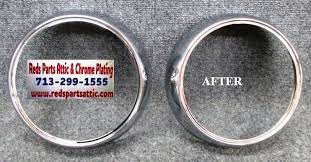 1953 Mercury Headlight Trim Rings After Restoration Photos Classic Cars Chrome Plating Trim Ring