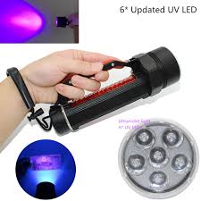 Mise A Jour Lampe De Poche De Plongee A Lumiere Uv 6 X Led Uv