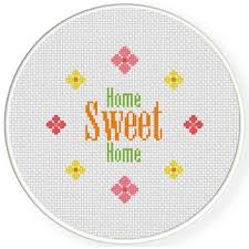 Floral Home Sweet Home Cross Stitch Pattern