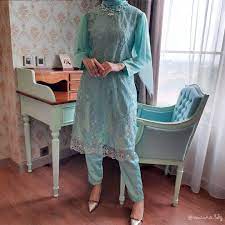 Model kebaya modern hijau broklat rok velvet kebaya kebaya. Baju Kebaya Setelan Tunik Hijau Mint Turqoise Full Set Premium Boutique Barang Mewah Pakaian Di Carousell
