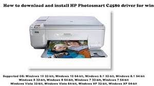 The physical dimensions are about 162 x 434 x 587 mm (hwd with open tray). How To Download And Install Hp Photosmart C4580 Driver Windows 10 8 1 8 7 Vista Xp Youtube