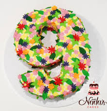 Number 9 Flowered Birthday Cake How To Make Cake Party Cakes Single Tier Cake