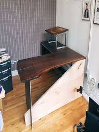 Customer Gallery Todd Austin Steel Wood Desk Slab Desk Live Edge Slab
