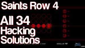 Saints Row 4 All 34 Hacking Solutions Puzzle Answers How To Hack Wikigameguides Youtube
