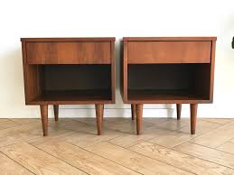 Mid Century Modern Matching Nightstands Set Of 2 Solid Wood Etsy Mid Century Modern Bedside Table Mid Century Modern Side Table Modern Bedside Table