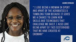 Swipe to see all the reasons why these Hawks love being a woman in sport  and apart of the Chowan Acrobatics & Tumbling team! #chowanacrotumbling  #womanempowerment #womeninsports #forwomenbywomen @cuhawks @thencata