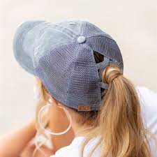 C C Criss Cross Ponytail Caps Ball Cap Hairstyles Ponytail Hat Hairstyles