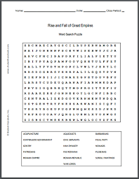 Studenthandouts Com World History Ancient Rome Worksheets Rise And Fall Of Great Civilizations Word Sear Free Printable Word Searches World History Roman Words