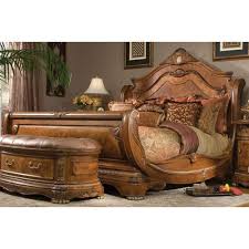 Cortina Solid Wood Sleigh Bed Sleigh Bedroom Set California King Size Bed King Bedroom Furniture