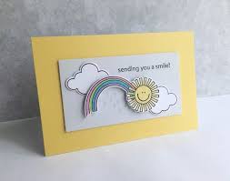 Voila — a perfect (and unique!) birthday card, in no time flat. Sunny Smiles Card Design Handmade Rainbow Cards Rainbow Card