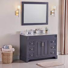 Going for charcoal gray matte cupboards or a mini vanity for storage of bathroom essentials including towels for guests is great. Constantia 48 Inch Bathroom Vanity V1902 48 02 Color Charcoal Gray