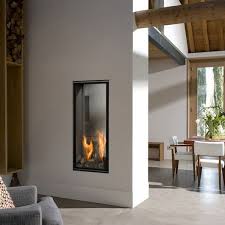 Gas Fireplace Contemporary Closed Hearth Built In Vertical Bell 3 Bellfires Foyer Ferme Amenagement Maison Foyers Au Bois