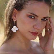 Flower Earrings, Statement Earrings, Boho Bridal Accessories, Boho Bridal  Earrings, Bridal Earrings, Wedding Jewelry