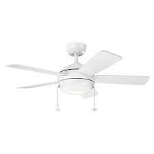 An elegant effect is achieved with the white flower light kit and brushed steel monochromatic ceiling fans are amazing energy savers that can help with cooling and heating a room. Kichler Starkk Matte White 42 Inch Led Ceiling Fan With Light Kit 330171mwh Bellacor