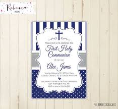 Boy First Communion Invitation First Communion Invite Navy Etsy Communion Invitations Boys First Communion First Communion Invitations