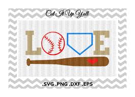 Love Baseball Svg Png Eps Dxf Cutting Printing Files For Cameo Cricut More By Cut It Up Y All Thehungryjpeg Com