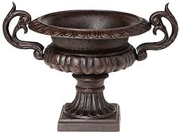 Aubaho Nostalgie Amphore Pflanzkubel Blumentopf Blumenkubel Gusseisen Antik Stil Braun Amazon De Garten