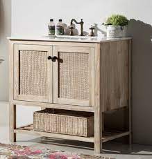 Cocoa flat panel bathroom vanity. Abel 36 Inch Rustic White Wash Bathroom Vanity Marble Top