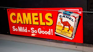 Vintage camel cigarettes rj reynolds double sided window decal sign 28 x12. Camel Tin Sign L101 The Eddie Vannoy Collection 2020