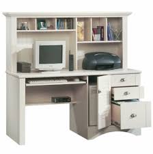 Sauder sewing craft desk reg. Sauder Harbor View Computer Desk With Hutch Antiqued White 158034 Sauder Furniture