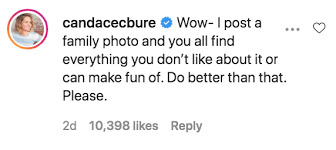 During a recent appearance on the confessions of a crappy christian podcast, the fuller house star, 44, opened up about the backlash she received. Candace Cameron Bure Defends Family Photo Following Hate Comments