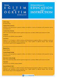 Pdf Attention Skill Development Program S Effects On Children In Terms Of Attention Skill Acquisition During Preschool Term