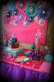 Pink Purple Turquoise It S A Girl Baby Shower Party Ideas Photo 1 Of 23 Girl Baby Shower Party Baby Shower Purple Teal Baby Showers