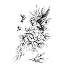 Originally posted by amber miskell. Temporary Tattoos Buy Flower Bird Black