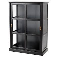 Malsjo Vitrine Teinte Noir Teinte Noir 103x48x141 Cm Armoire Avec Portes Vitrees Meuble Rangement Ikea Vitrine Verre