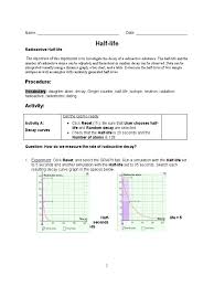 Its a website with science stuff on it 8th grade. Report Sheet Half Life 2 Docx Radioactive Decay Isotope