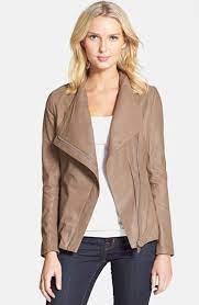 Elie Tahari Andreas Draped Collar Leather Jacket Nordstrom Collar Leather Jacket Leather Jacket Jackets