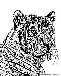 Funny free tigers coloring page to print and color. Mandala Tiger Adult Animal Coloring Pages Printable