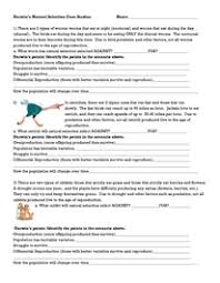 Darwin Natural Selection Worksheet Teaching Methods Worksheets Natural Selection
