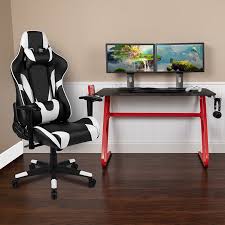 Full bungee support system for outstanding seated the cup holder messed up the first year, 2 years later and haven't found a more comfortable chair so i have adjusted to using the cup holder on my. Buy Gaming Desk Reclining Gaming Chair Set W Cup Holder Headphone Hook In Orlando