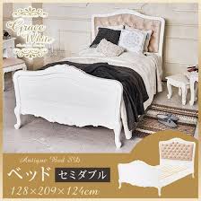 楽天市場 シャビーシック アンティーク風 猫脚ベッド セミダブル segreta セグレータ シリーズ 白 ホワイト シャビー グレイ 姫系 姫家具 姫系家具 白家具 アンティーク エレガント 木製 かわいい ベット ベッドフレーム クオリアル 暮らし応援家 家具