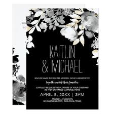 Black And Gold Wedding Card Design Floral Evening Wedding Invitation Black Gold Zazzle Com Evening Wedding Invitations Black Wedding Invitations Black Invitation