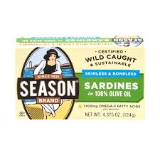 The season brand® premium difference starts with superior ingredients. Season Imported Sardines In Pure Olive Oil Skinless Boneless Salt Added 4 375 Oz Walmart Com Walmart Com