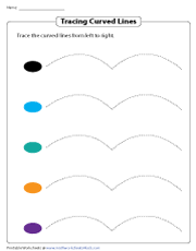 tracing curved lines worksheets