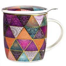 Kubek wykonany jest z wysokiej jakości porcelany przez tokyo design studio. Kubek Z Zaparzaczem Patchwork