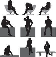 Silhouette Of People Sitting In Different Photoshop Mimari Cizimler Insan