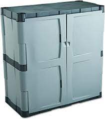 Check spelling or type a new query. Amazon Com Rubbermaid Storage Small Cabinet With Doors Lockable Storage Cabinet 18 D X 36 W X 37 H Grey Black Office Products