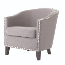 Our Grey Club Chair Is Upholstered In Bonded Leather And Trimmed In Hand Applied Silver Nailheads Along The Back Club Chairs Chair Home Decorators Collection