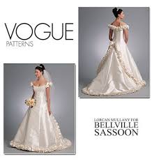 Steht eine hochzeit vor der tür, sollte man sich gedanken zum passenden outfit machen. Vogue Schnittmuster Designer Brautkleid V1095 Maschinensticken Nahen Schnittmuster Silkes Naehshop De