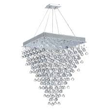 Shop Modern Contemporary 10 Light Chrome Finish And Clear Crystal Ball Prism Chandelier Large 28 Square Shape Overstock 10791553