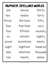 Free Number Names Spelling List This Number Names Spelling Sheet Is Perfect As A Reference Chart For The Spelling Words Spelling Lists Number Words Worksheets
