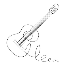 Continuous Line Drawing Of Acoustic Guitar Vector Musical Instrument Line Art Design Continuous Line Drawing Guitar Wall Art
