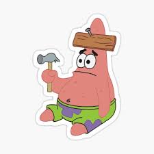 Spongebob old man jenkins listen to music sticker. Patrick Star Meme Stickers Redbubble