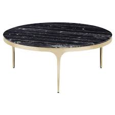 Interlude Camilla Modern Black Marble Round Gold Coffee Table Marble Coffee Table Round Gold Coffee Table Coffee Table